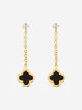 Jon Richard Cream Mother of Pearl Clover Chain Drop Earrings