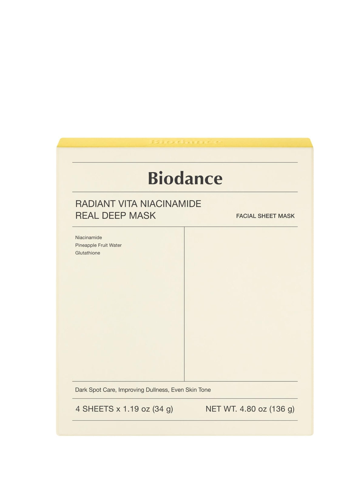 Biodance Niacinamide Real Deep Mask hydrogel 4 pack (British brand)