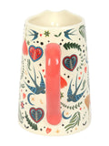 Something Different cream folk print ceramic flower jug (British brand)