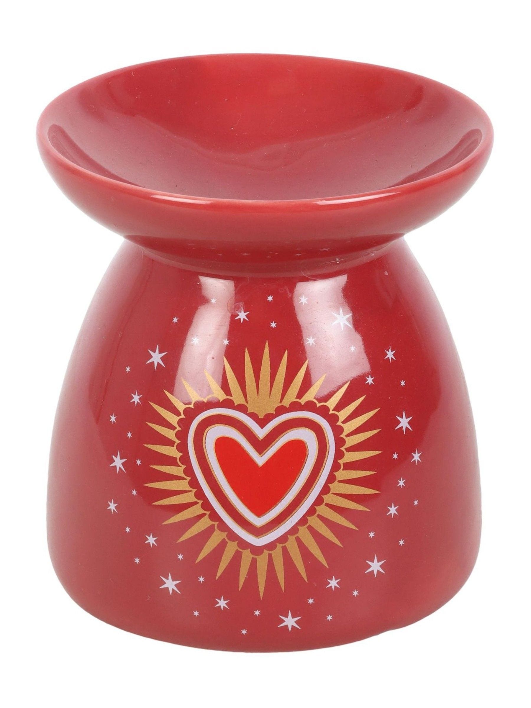 Something Different red sacred heart oil burner ceramic, UK version