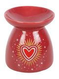 Something Different red sacred heart oil burner ceramic, UK version