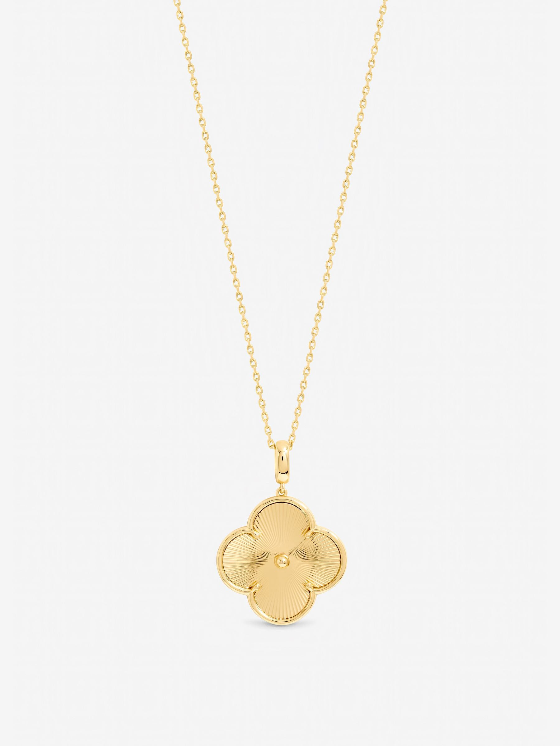 Jon Richard gold tone clover pendant necklace long chain - British product