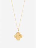 Jon Richard gold tone clover pendant necklace long chain - British product