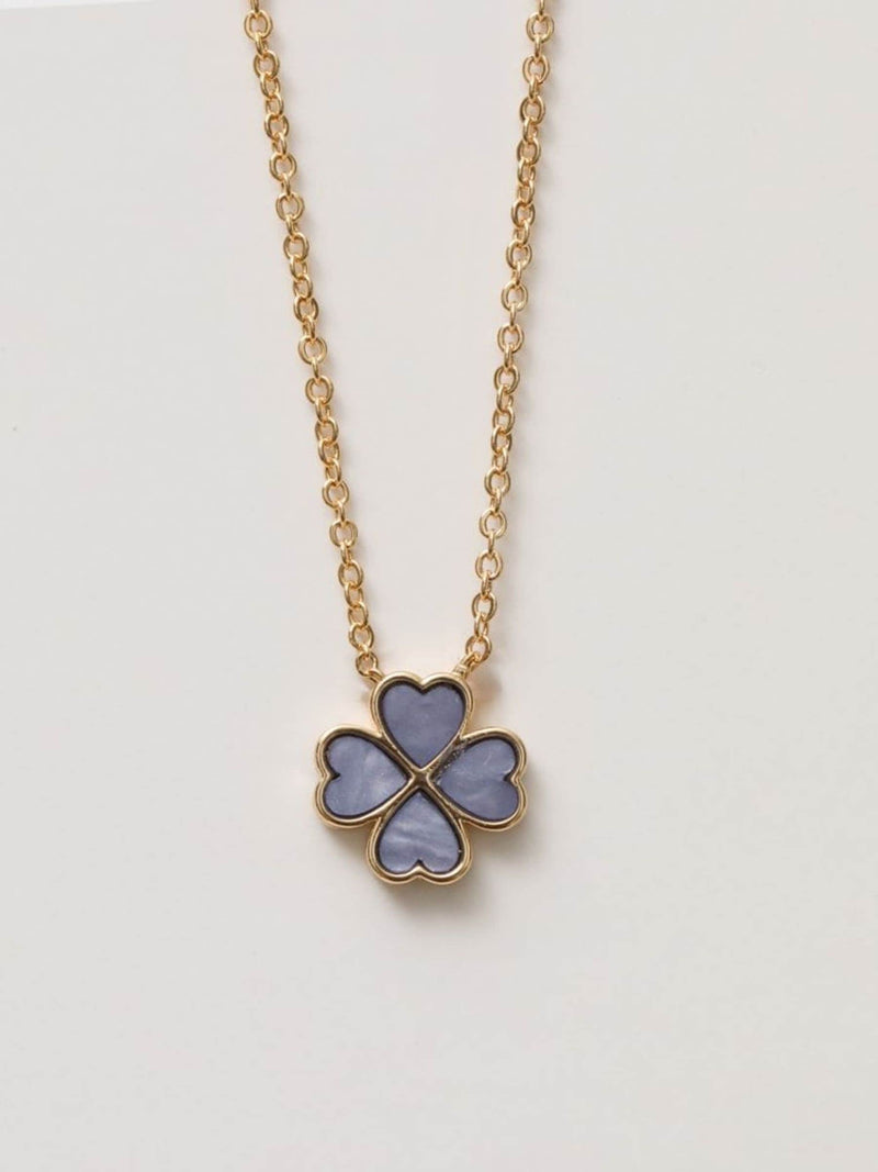 Jon Richard gold plated pink clover heart pendant necklace, UK version