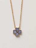 Jon Richard gold plated pink clover heart pendant necklace, UK version