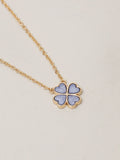 Jon Richard gold plated pink clover heart pendant necklace, UK version