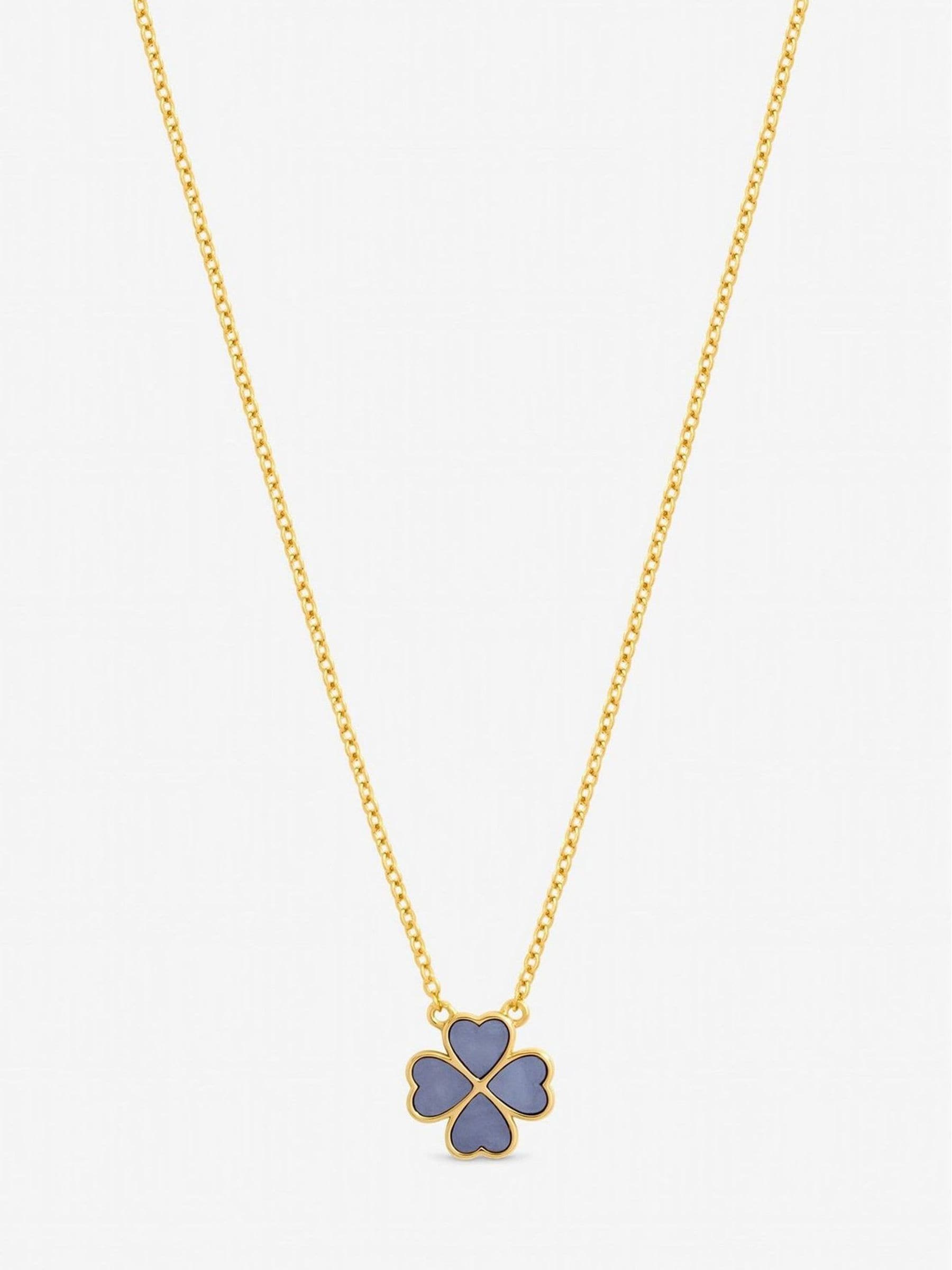 Jon Richard gold plated pink clover heart pendant necklace, UK version