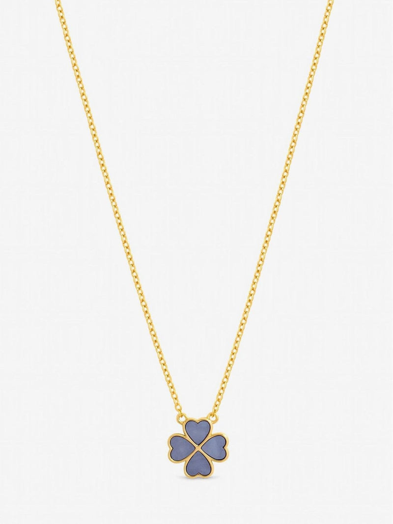 Jon Richard gold plated pink clover heart pendant necklace, UK version