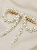 Jon Richard gold pearl bow hair clip 100mm, UK version
