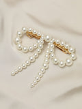 Jon Richard gold pearl bow hair clip 100mm, UK version