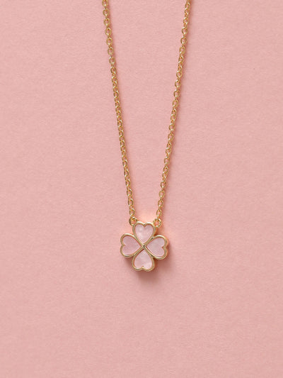 McGrocer Jon Richard Pink Gold Tone Clover Heart Pendant Necklace- Buy online at McGrocer