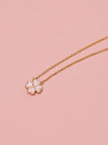 Jon Richard Pink Gold Tone Clover Heart Pendant Necklace