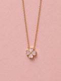 Jon Richard Pink Gold Tone Clover Heart Pendant Necklace