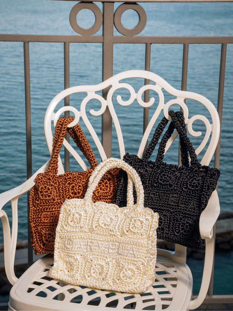 Carvela white medium Salerno tote bag in silk blend, imported from the UK
