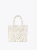 Carvela white medium Salerno tote bag in silk blend, imported from the UK