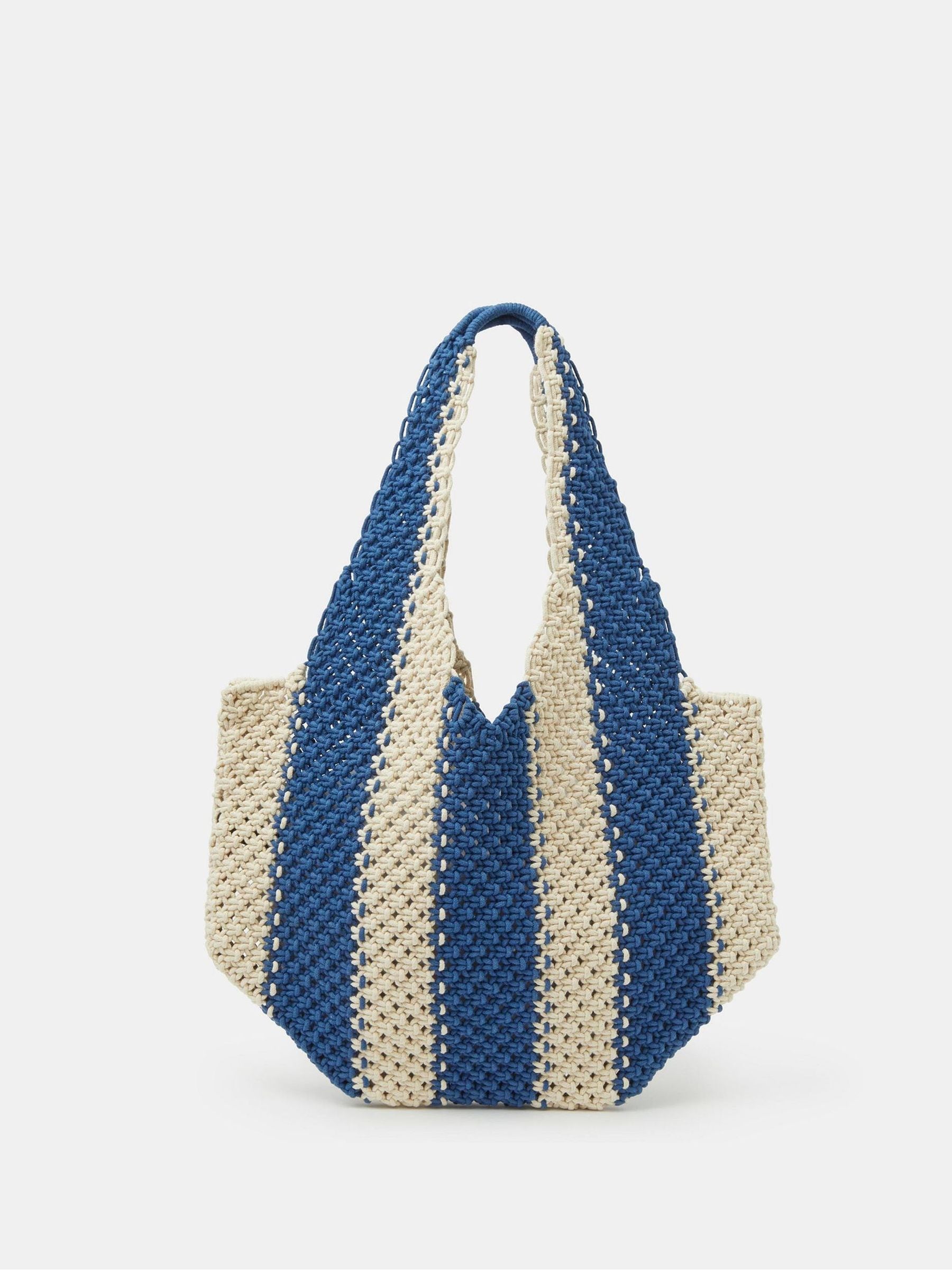 Accessorize blue macrame tote bag, imported from the UK