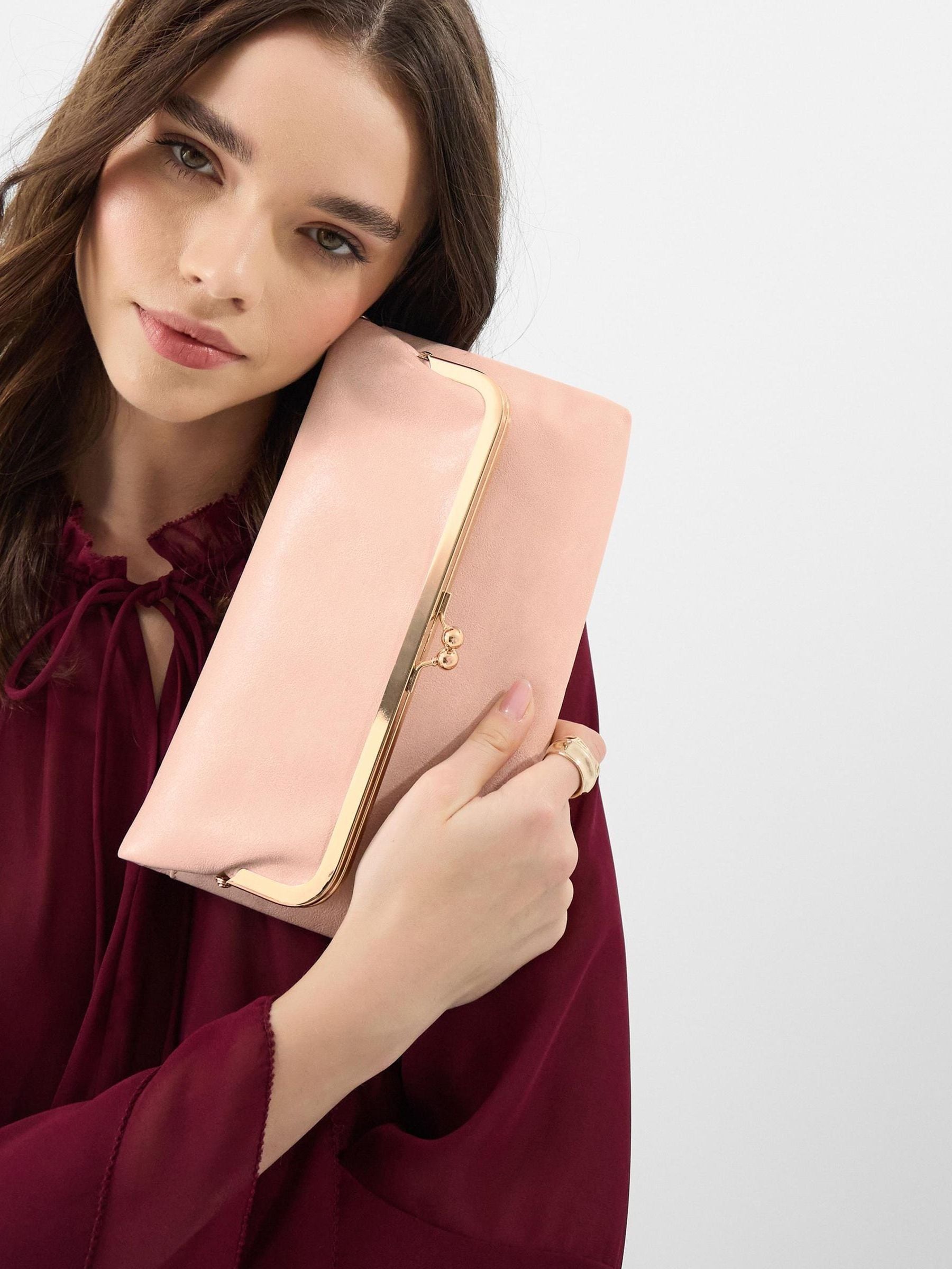 Accessorize pink glitter clutch bag - British product