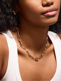 Accessorize gold tone molten link T-bar necklace, UK version