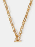 Accessorize gold tone molten link T-bar necklace, UK version