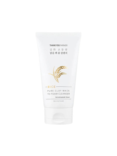 Next Thank You Farmer Rice Pure Clay Mask to Foam Cleanser 150ml- Buy online at McGrocer