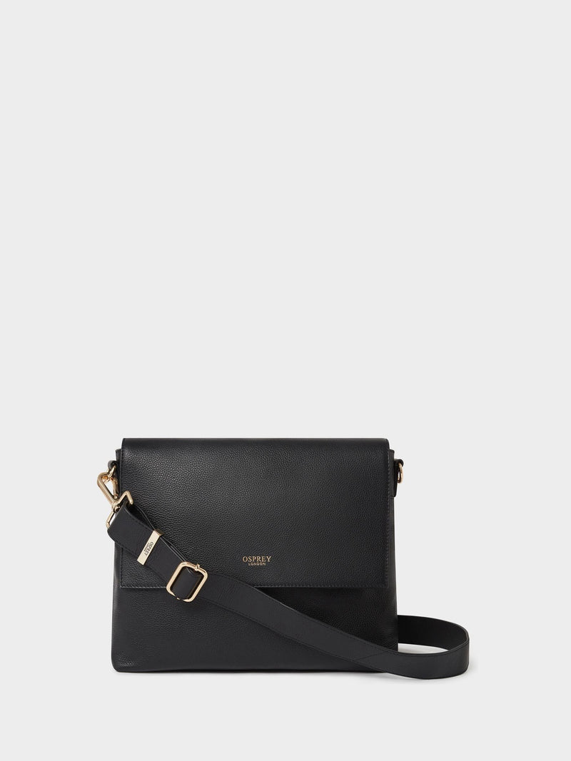 Osprey London Black The Runner Leather Crossbody Bag