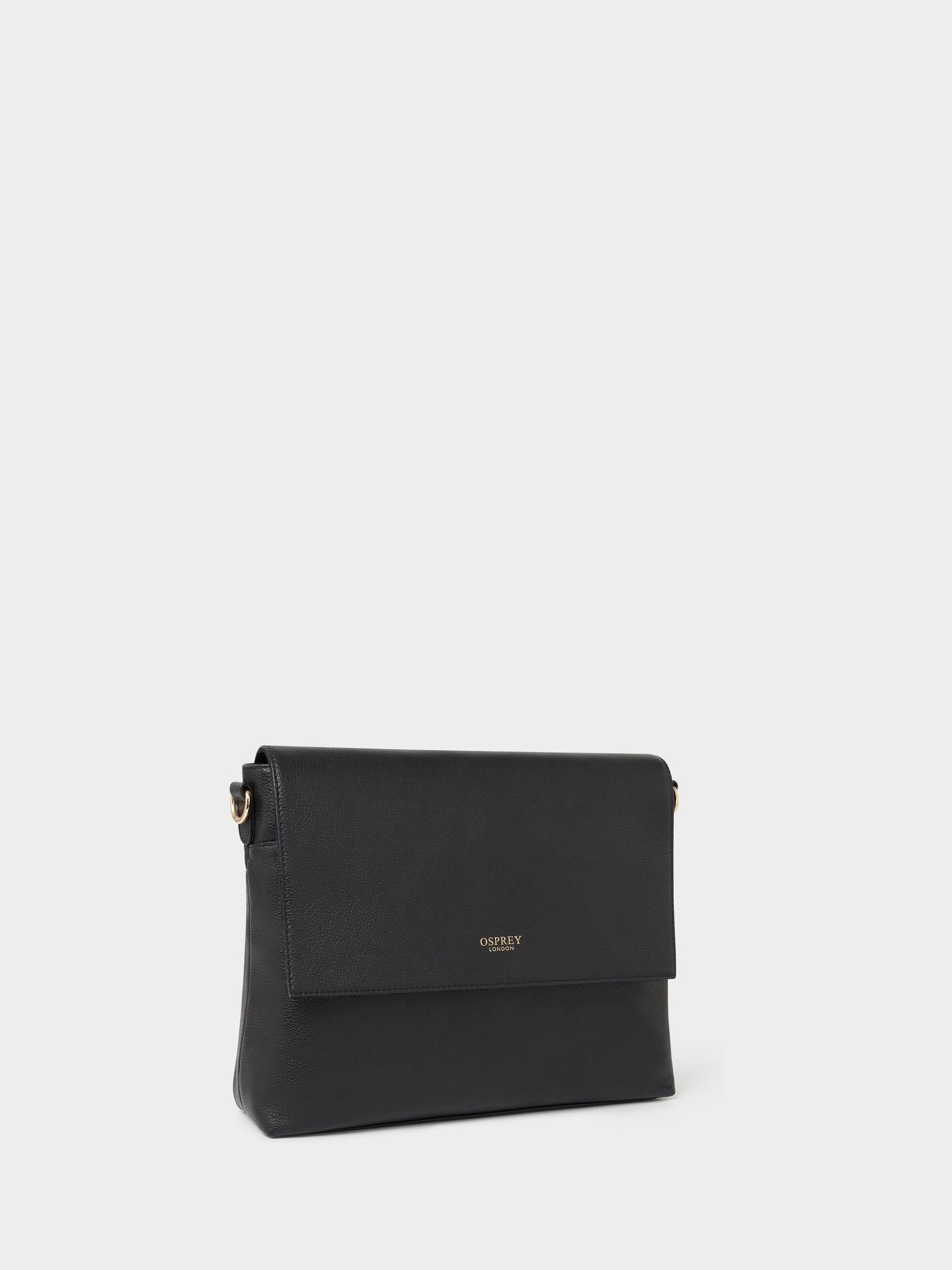 Osprey London Black The Runner Leather Crossbody Bag