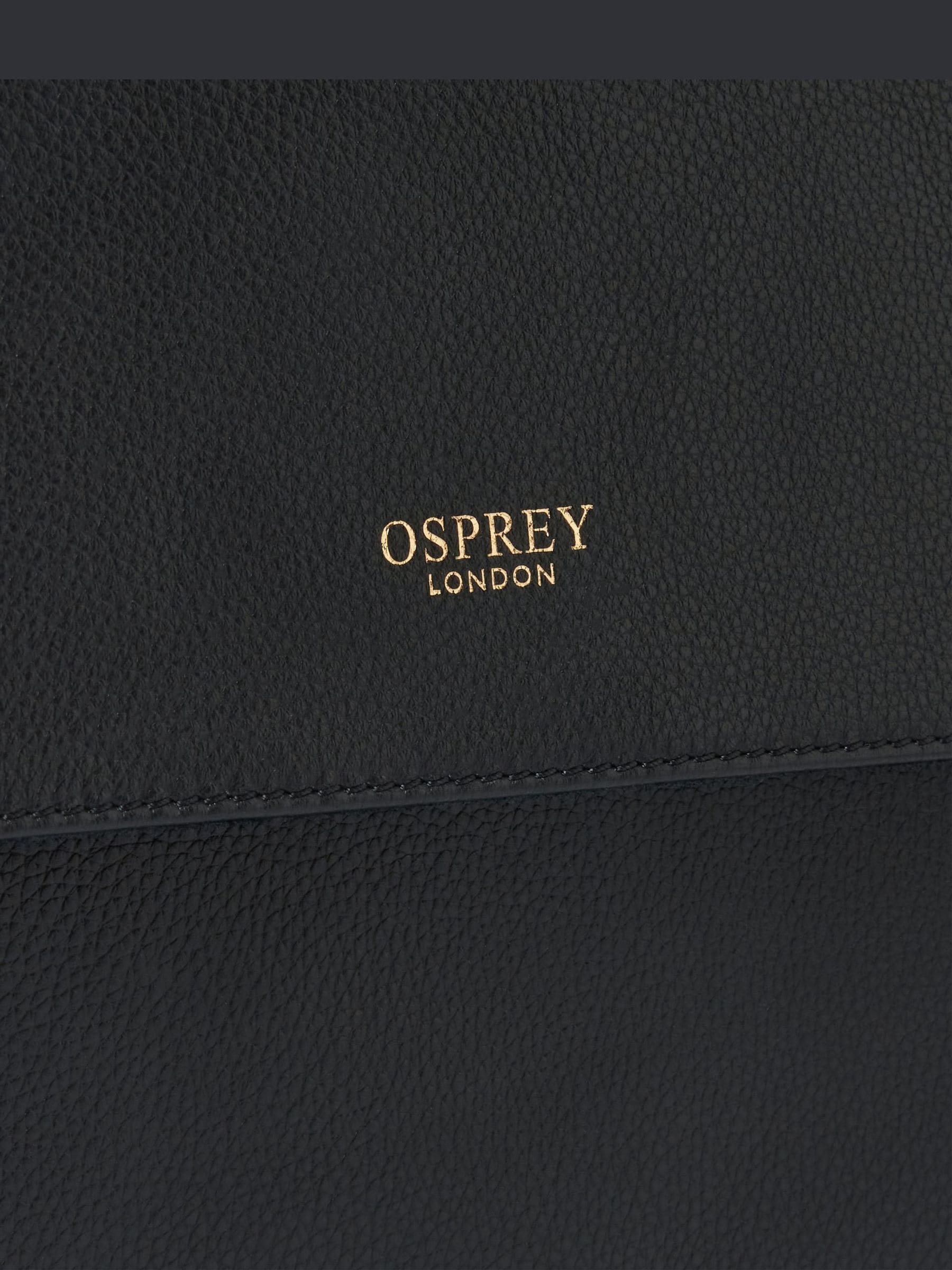 Osprey London Black The Runner Leather Crossbody Bag
