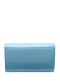 Ravel blue clutch bag patent finish metal chain - British product