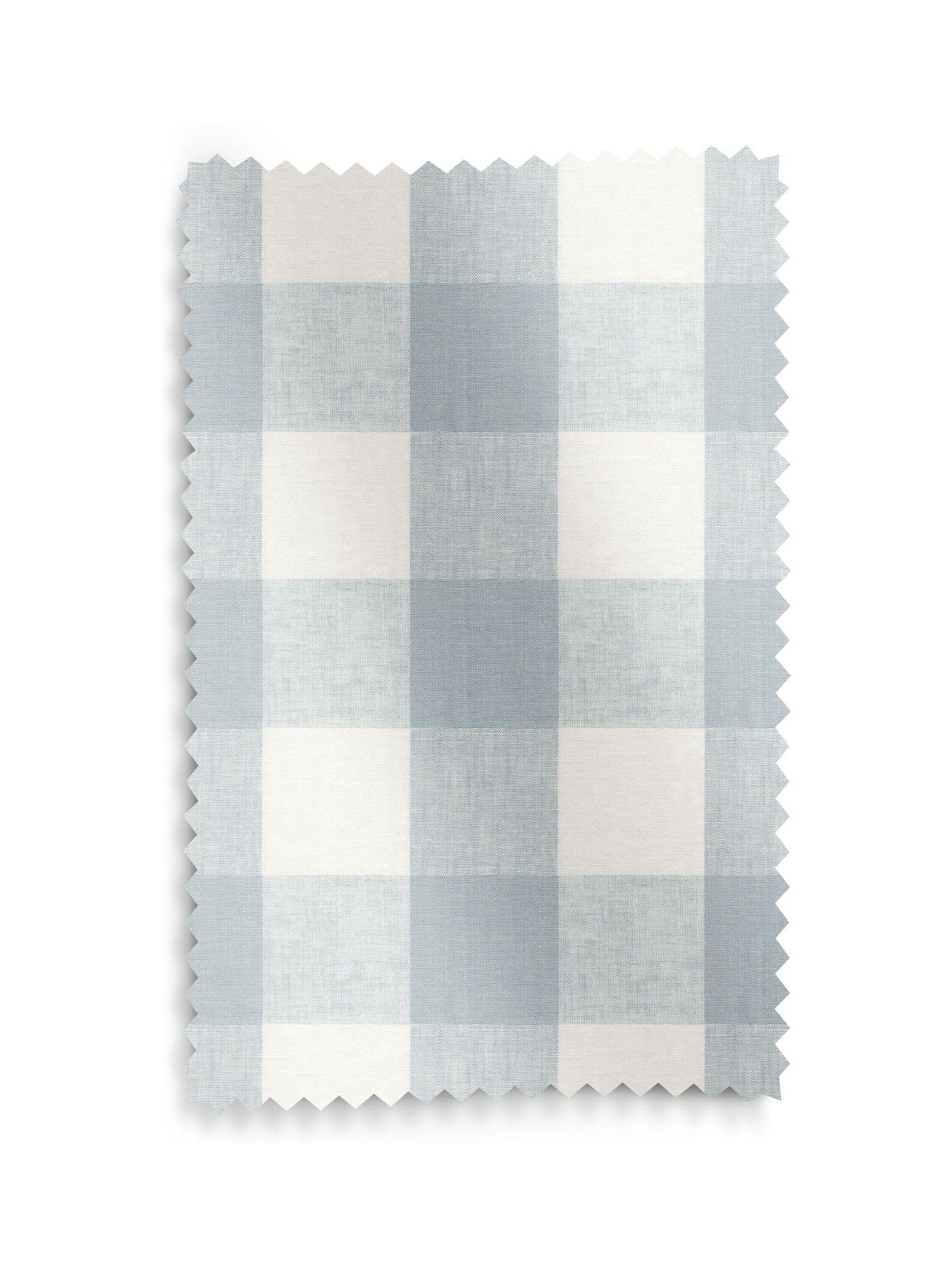 Sophie Allport pale blue gingham roman blind, imported from the UK