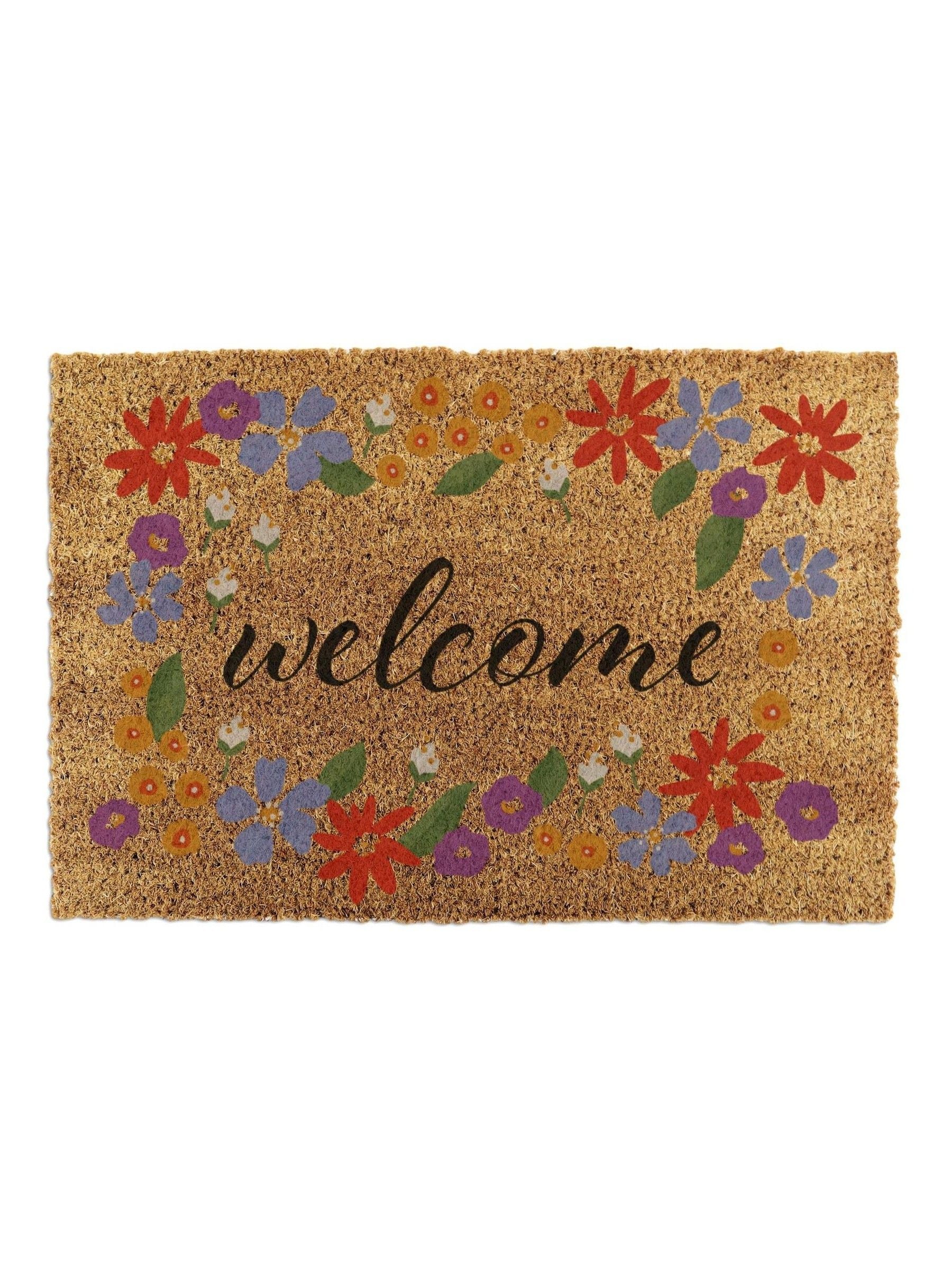 Artsy Mats brown floral doormat - British product
