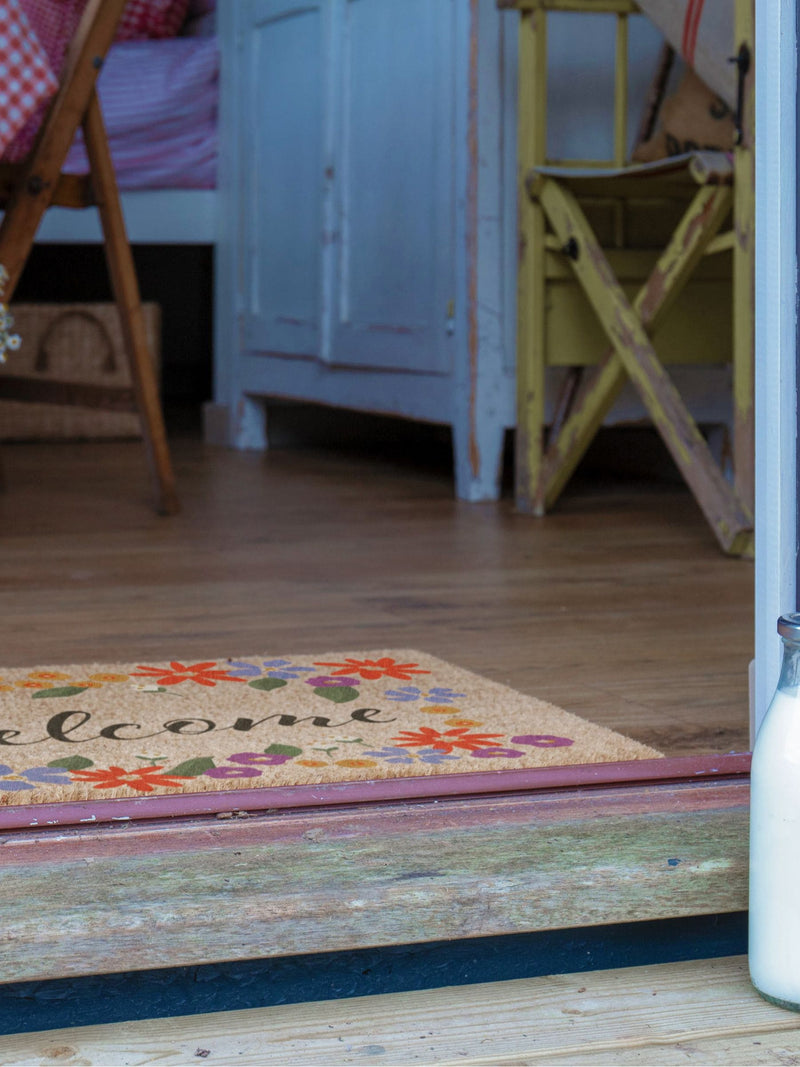 Artsy Mats brown floral doormat - British product