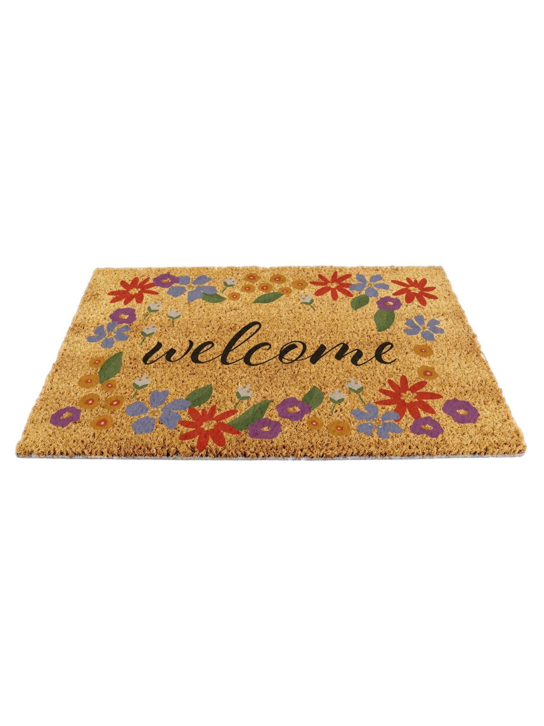 Artsy Mats brown floral doormat - British product