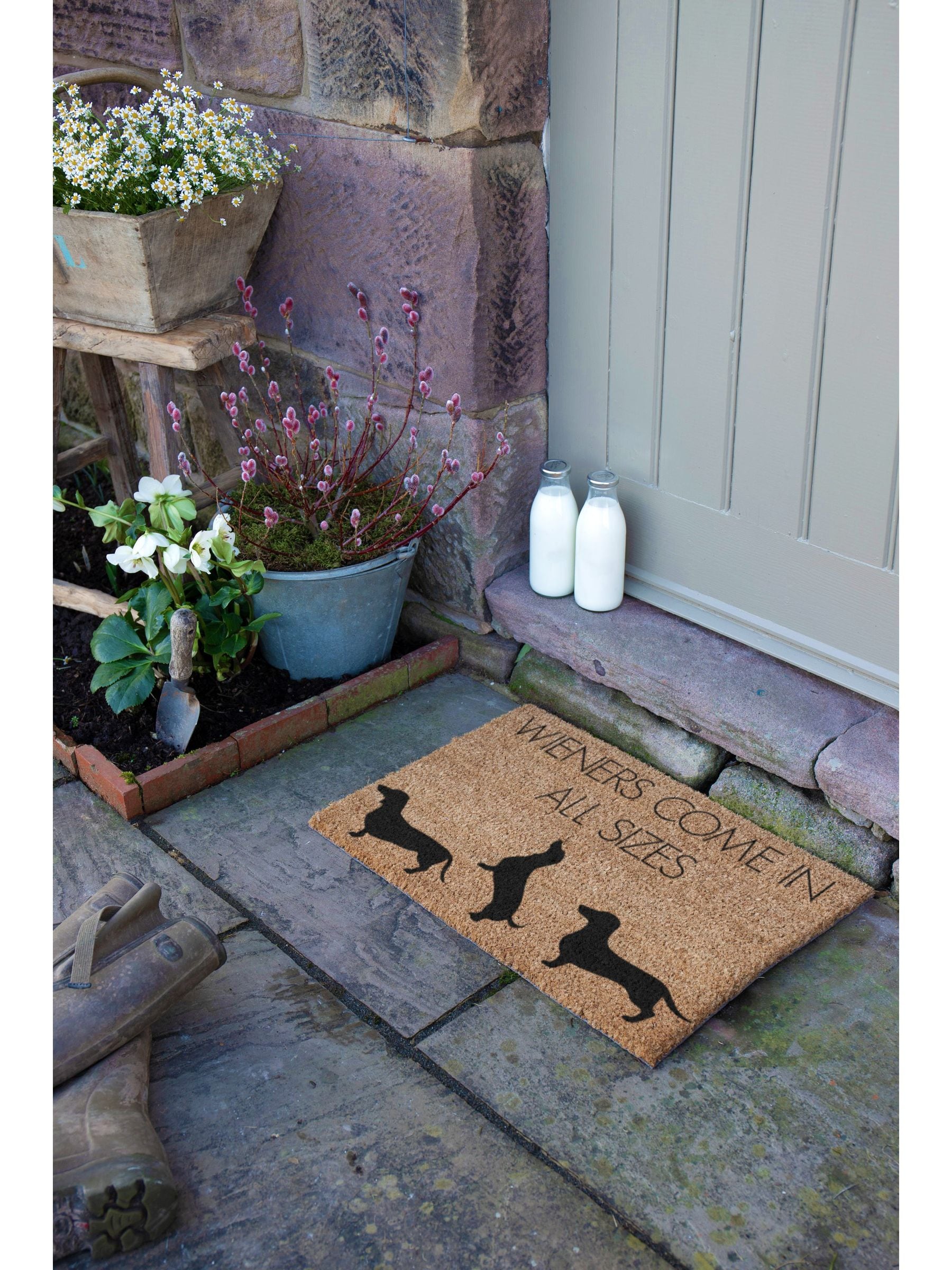 Artsy Mats doormat Natural Black Weiners 60x40cm, UK version
