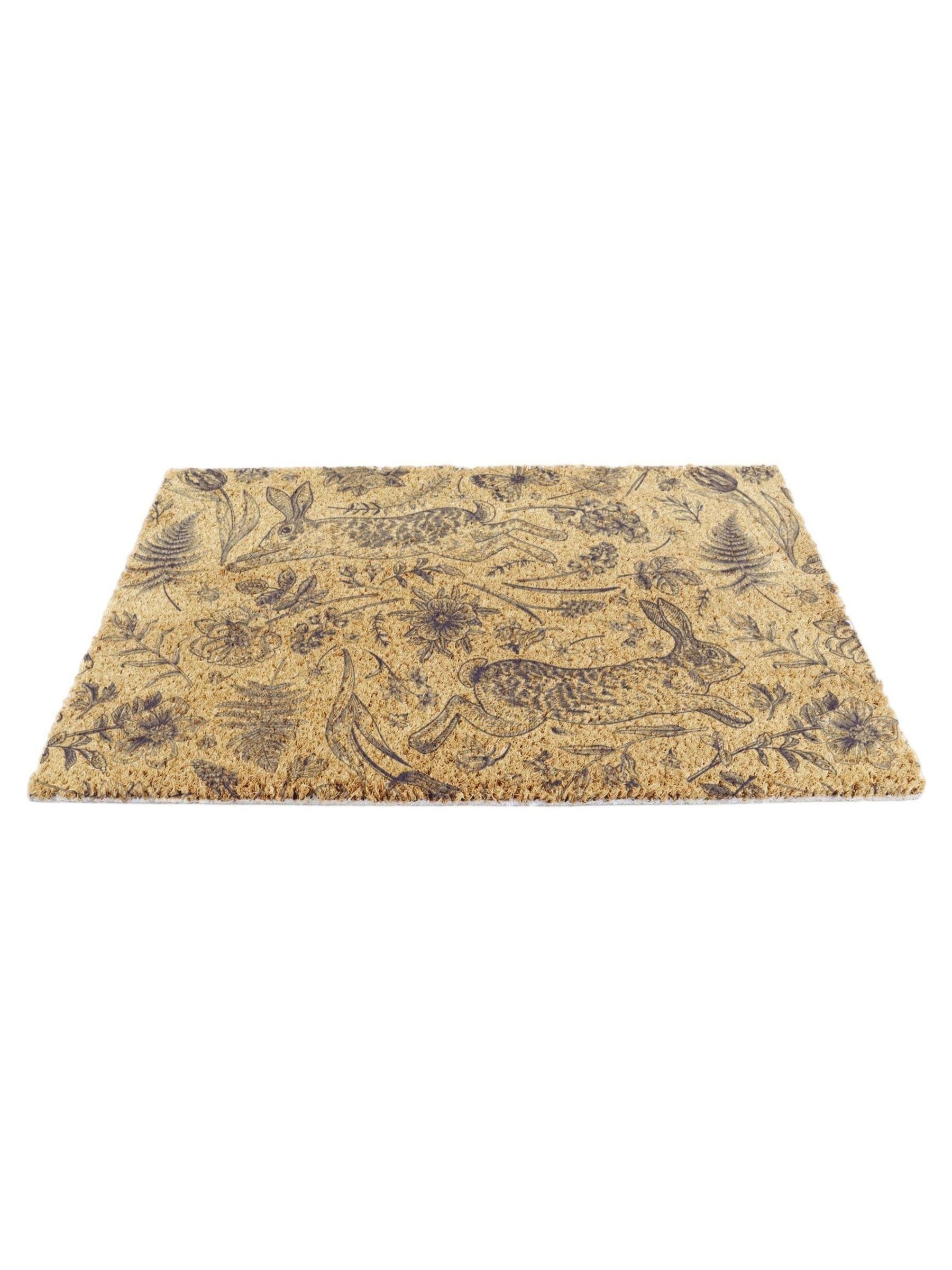 Artsy Mats brown hare print doormat 60x40cm - British product