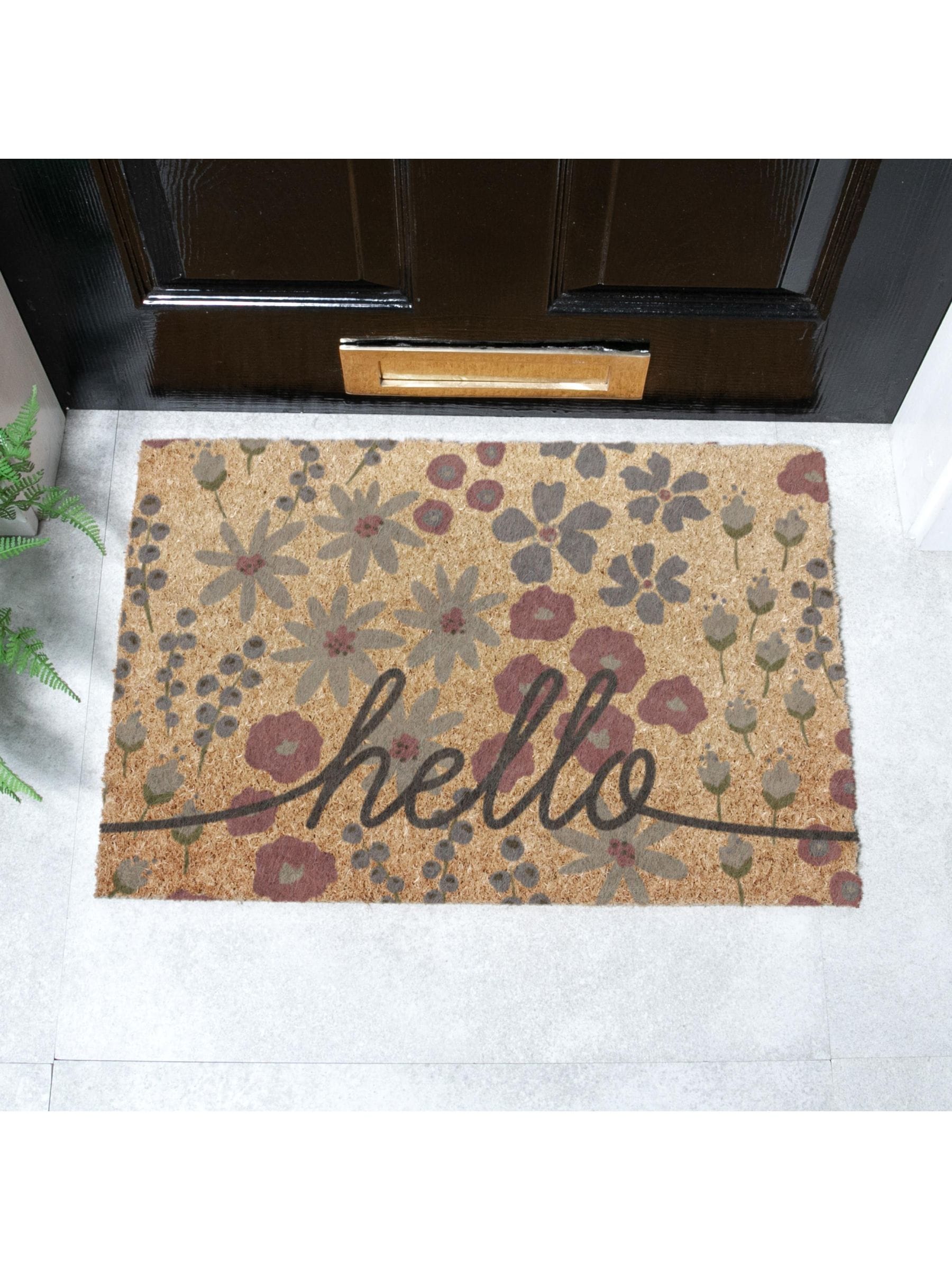 Artsy Mats brown floral doormat 60x40cm (British brand)