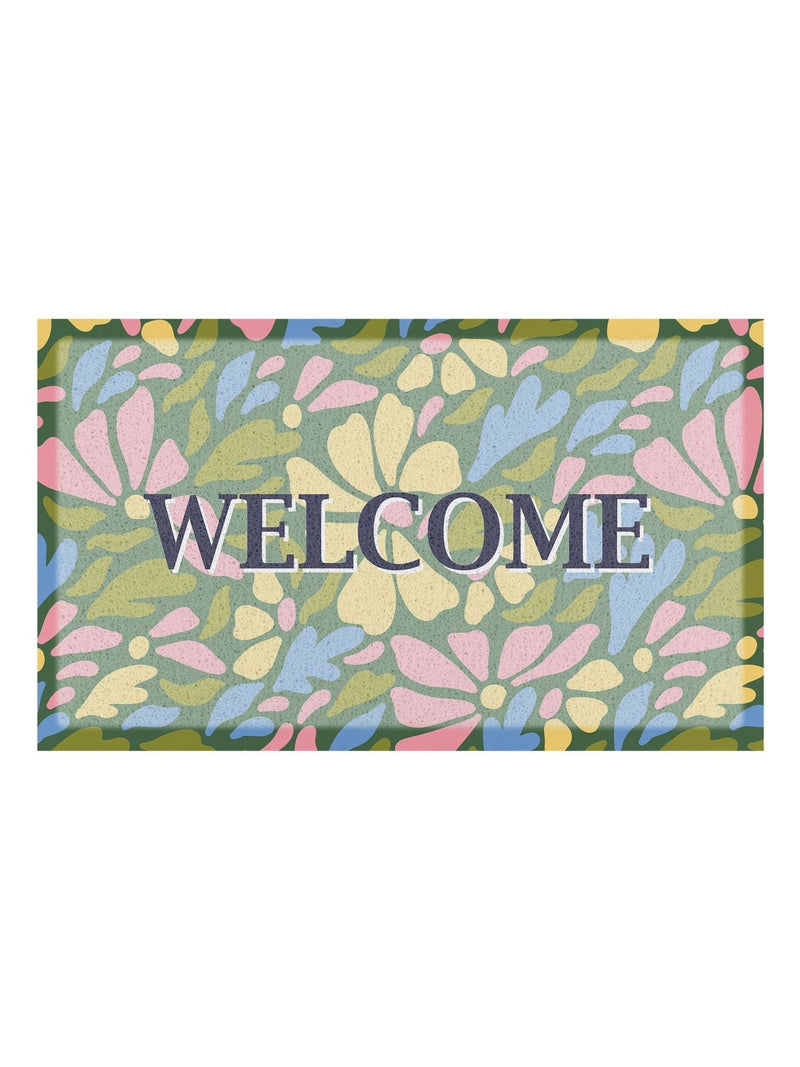 Artsy Mats doormat Multi Welcome Pastel Flowers 70x40cm (British brand)