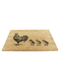 Artsy Mats brown chickens and chicks doormat 60x40cm, UK version