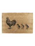 Artsy Mats brown chickens and chicks doormat 60x40cm, UK version