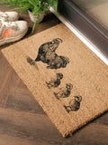 Artsy Mats brown chickens and chicks doormat 60x40cm, UK version