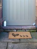 Artsy Mats brown chickens and chicks doormat 60x40cm, UK version