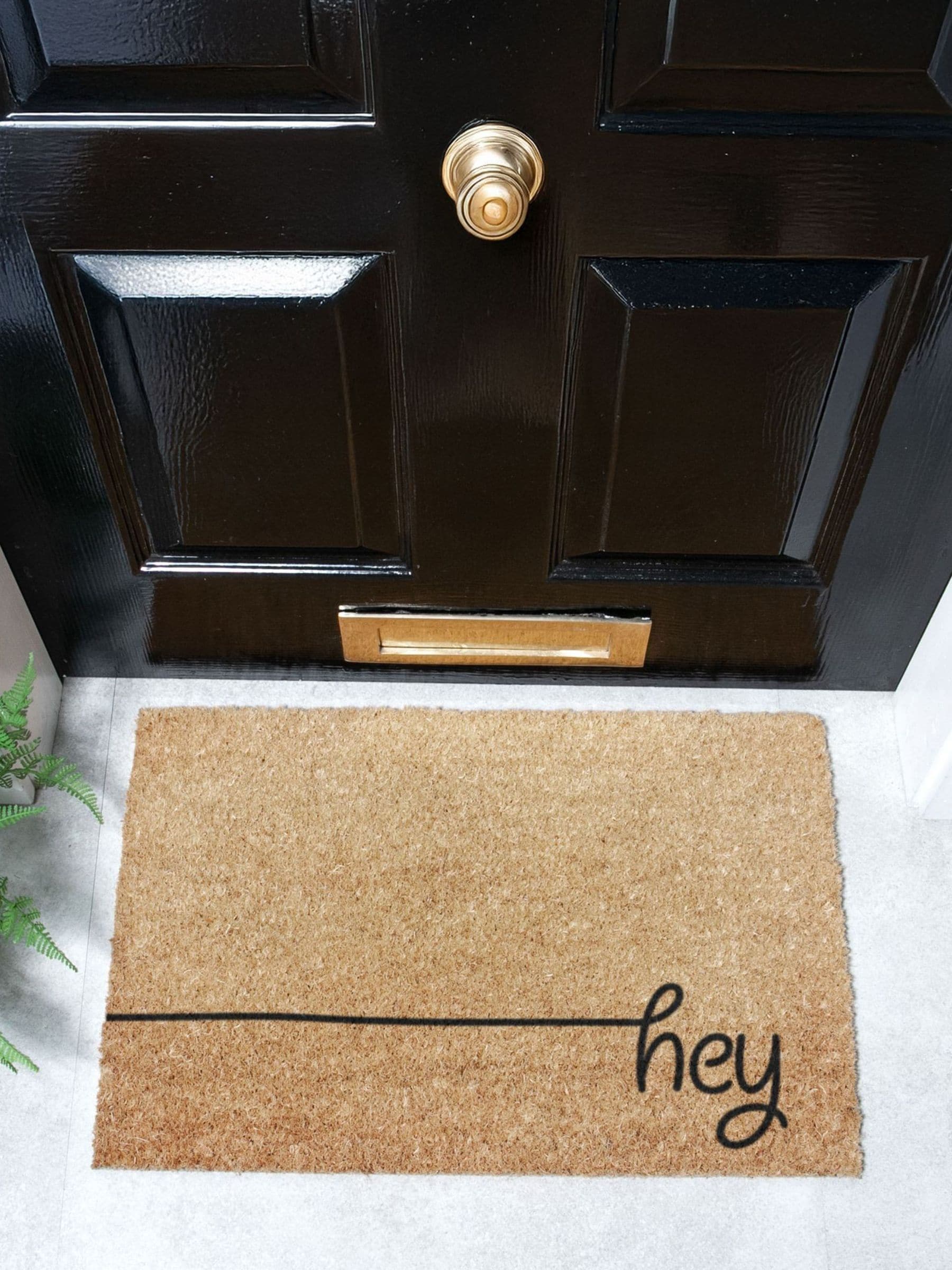Artsy Mats Natural Black Hey Scribble doormat 60x40cm - British product
