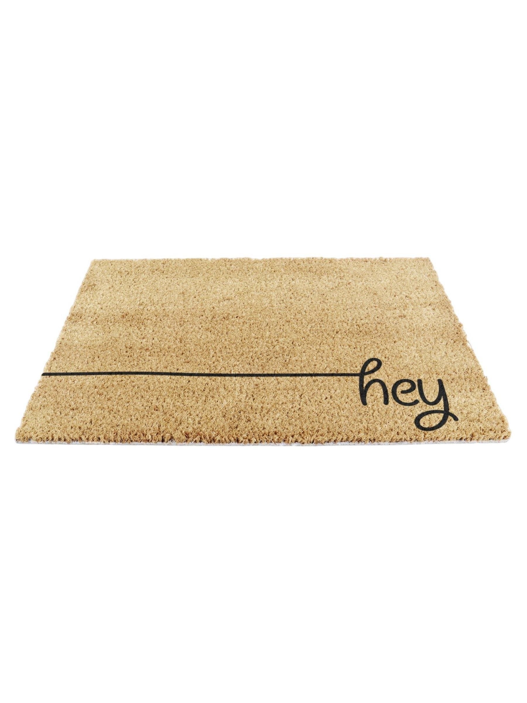 Artsy Mats Natural Black Hey Scribble doormat 60x40cm - British product