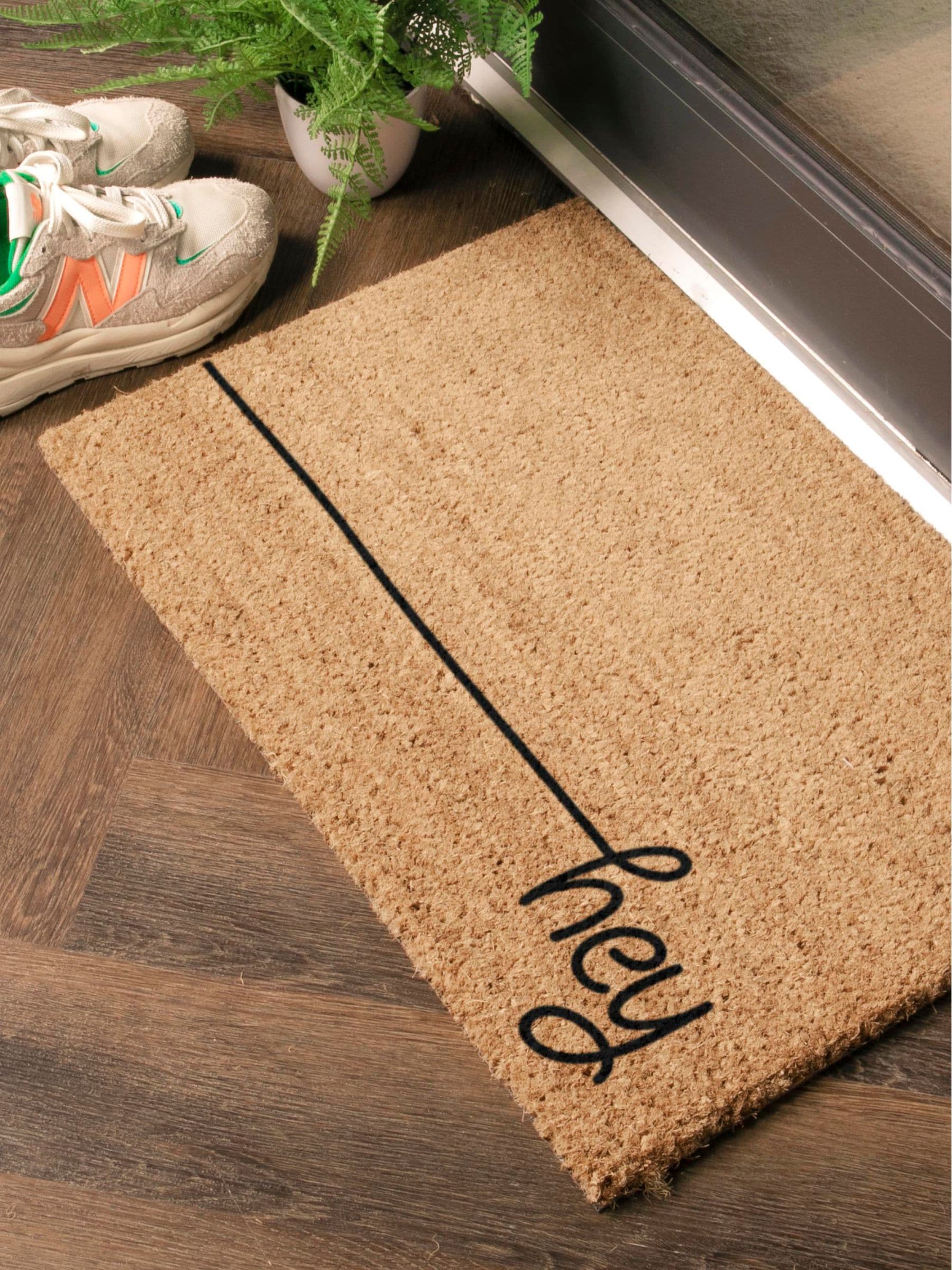 Artsy Mats Natural Black Hey Scribble doormat 60x40cm - British product