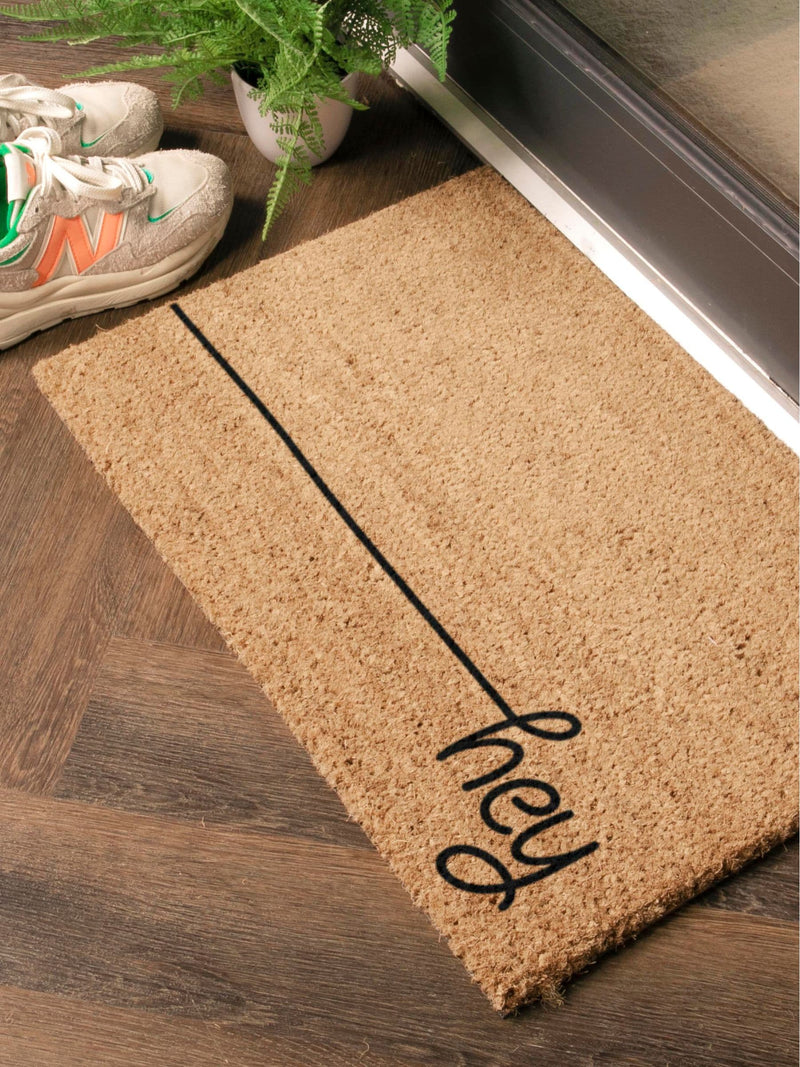 Artsy Mats Natural Black Hey Scribble doormat 60x40cm - British product