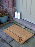 Artsy Mats Natural Black Hey Scribble doormat 60x40cm - British product