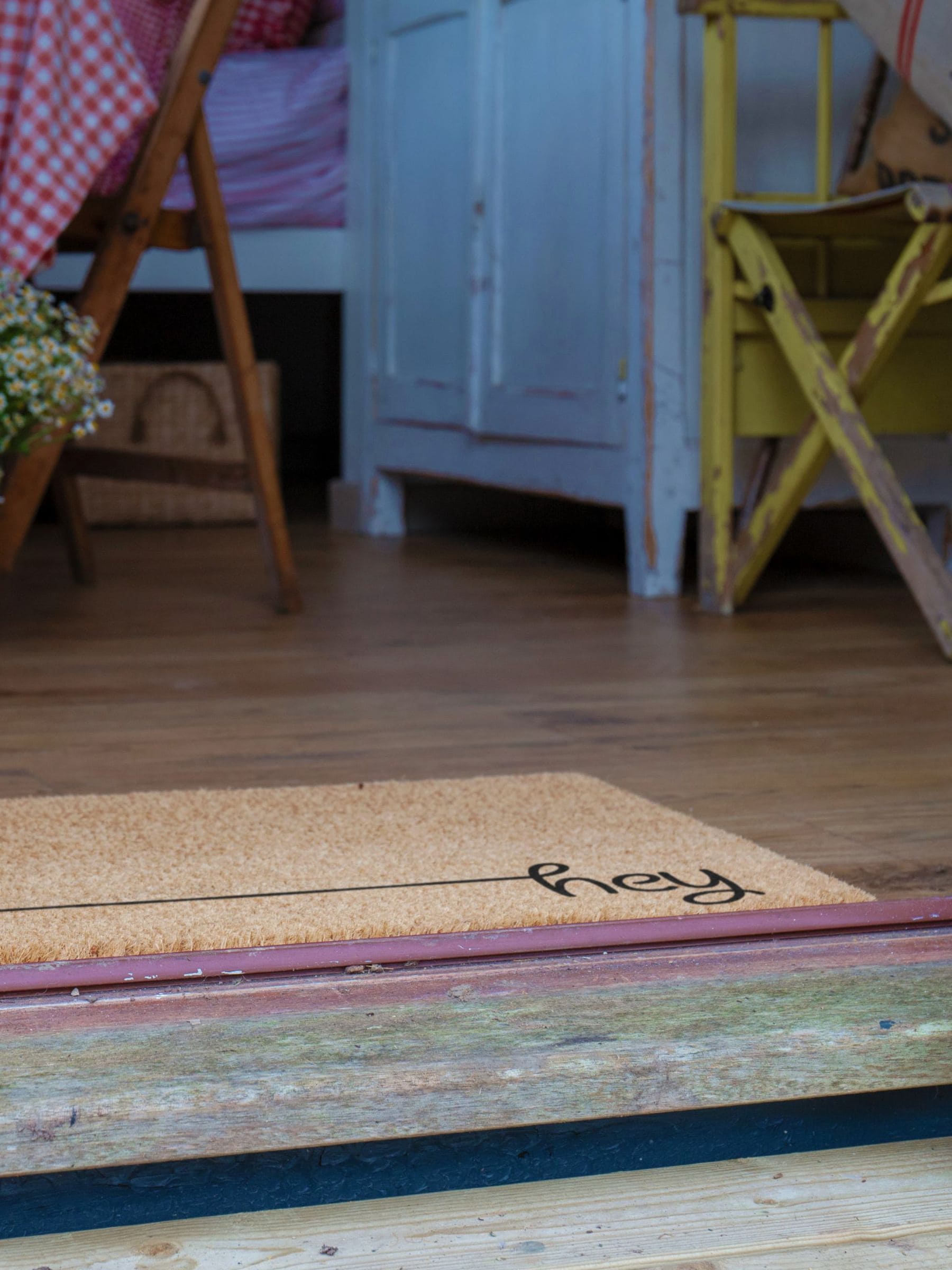 Artsy Mats Natural Black Hey Scribble doormat 60x40cm - British product