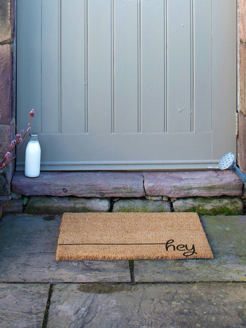 Artsy Mats Natural Black Hey Scribble doormat 60x40cm - British product