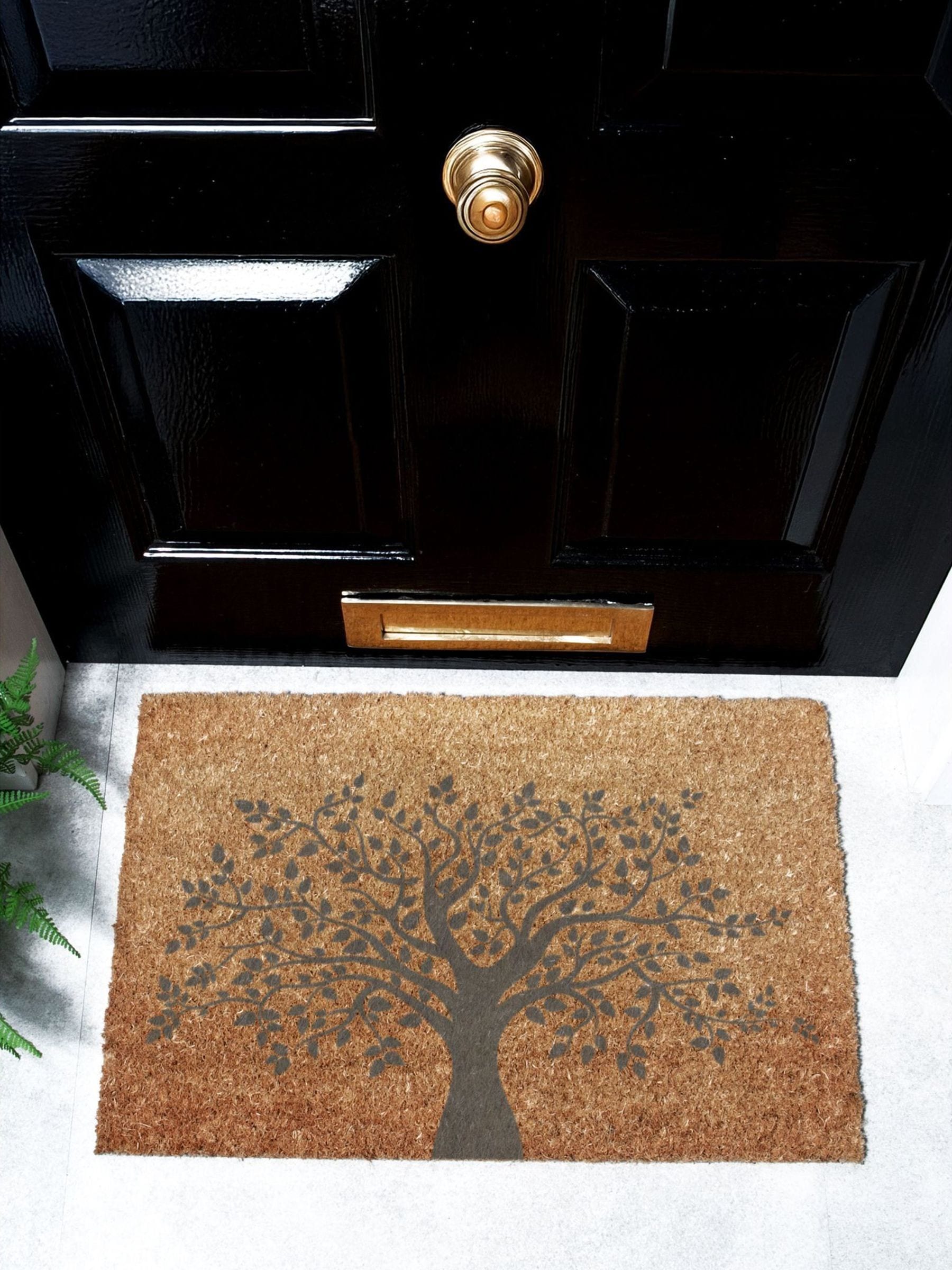 Artsy Mats grey Tree of Life doormat - British product