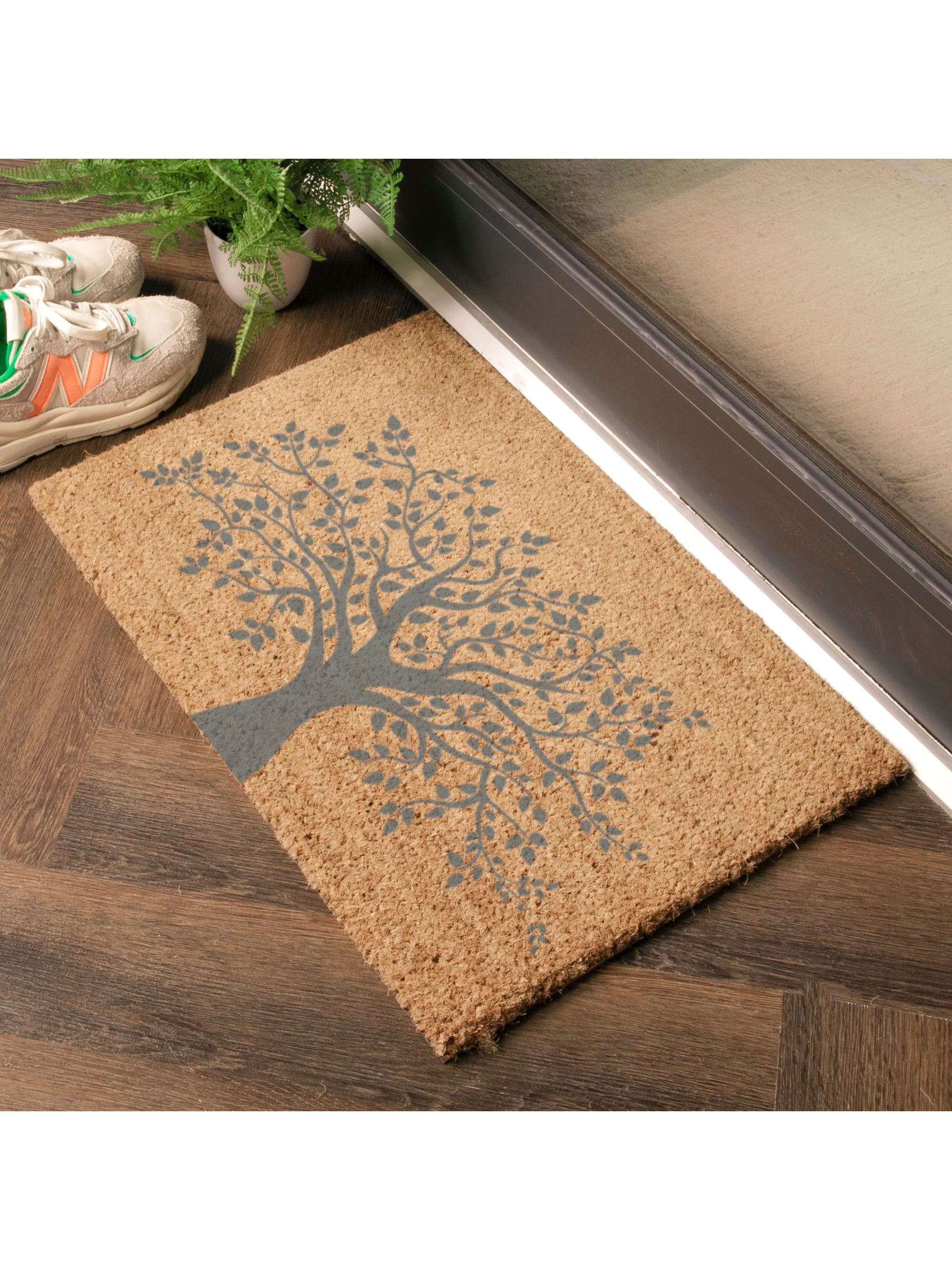 Artsy Mats grey Tree of Life doormat - British product
