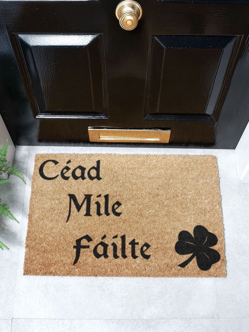 Artsy Mats doormat Natural Black Cead Mile Failte 60x40cm (British brand)